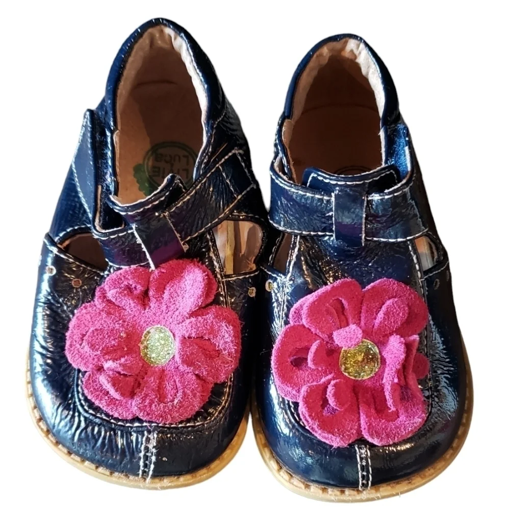 Livie & Luca Pink Flower Patent Leather Toddler Girls Shoes